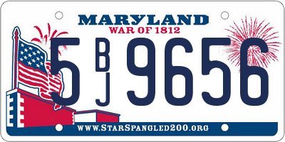 MD license plate 5BJ9656
