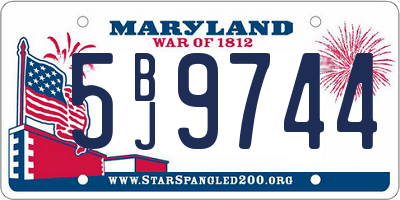 MD license plate 5BJ9744
