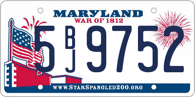 MD license plate 5BJ9752