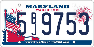 MD license plate 5BJ9753