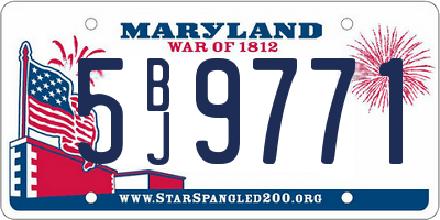 MD license plate 5BJ9771