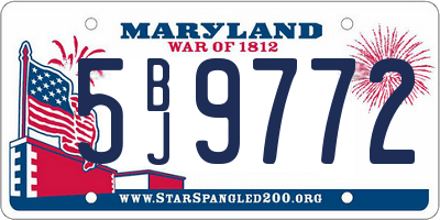 MD license plate 5BJ9772