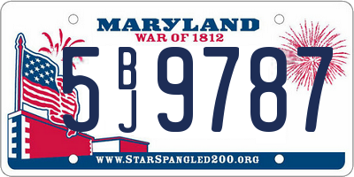 MD license plate 5BJ9787