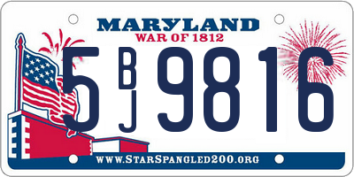 MD license plate 5BJ9816