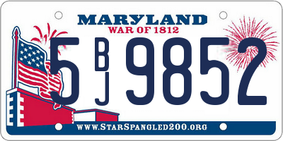 MD license plate 5BJ9852
