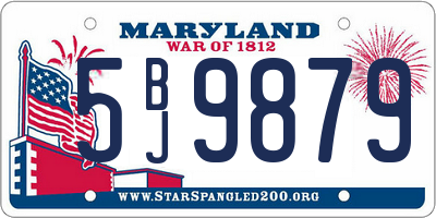 MD license plate 5BJ9879