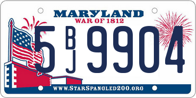 MD license plate 5BJ9904