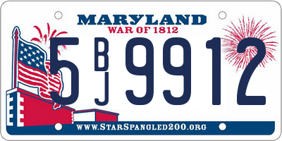 MD license plate 5BJ9912