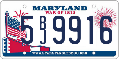 MD license plate 5BJ9916
