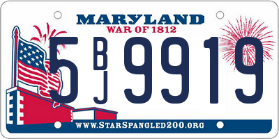 MD license plate 5BJ9919