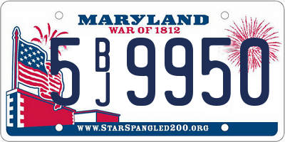 MD license plate 5BJ9950