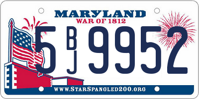 MD license plate 5BJ9952