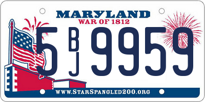MD license plate 5BJ9959