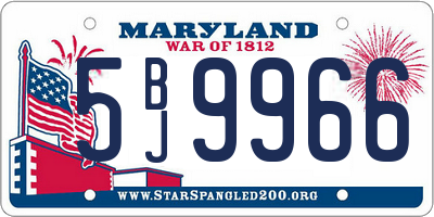 MD license plate 5BJ9966