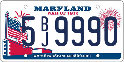 MD license plate 5BJ9990