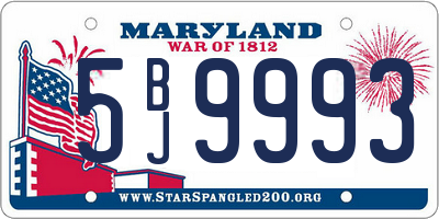 MD license plate 5BJ9993