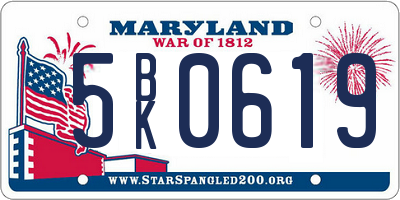 MD license plate 5BK0619