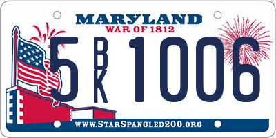 MD license plate 5BK1006