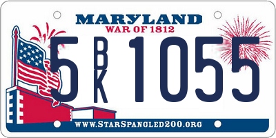 MD license plate 5BK1055
