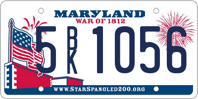 MD license plate 5BK1056