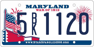 MD license plate 5BK1120