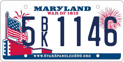 MD license plate 5BK1146