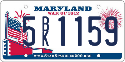 MD license plate 5BK1159