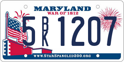 MD license plate 5BK1207