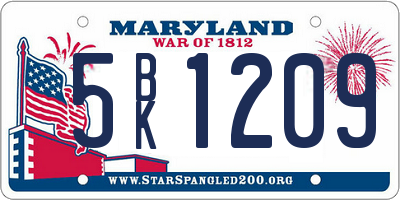 MD license plate 5BK1209