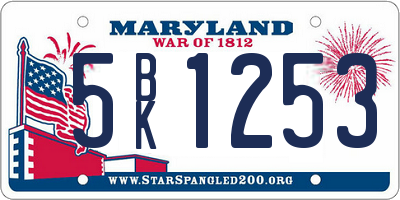 MD license plate 5BK1253