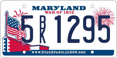 MD license plate 5BK1295