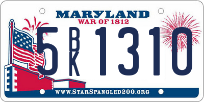 MD license plate 5BK1310