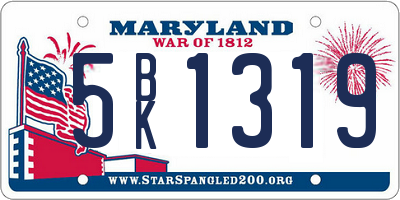 MD license plate 5BK1319