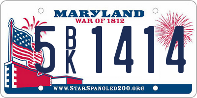 MD license plate 5BK1414