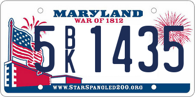 MD license plate 5BK1435