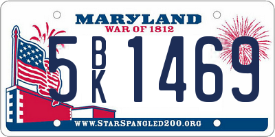 MD license plate 5BK1469