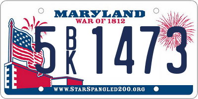 MD license plate 5BK1473