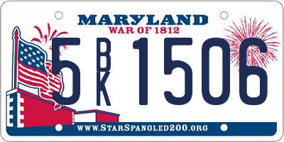 MD license plate 5BK1506