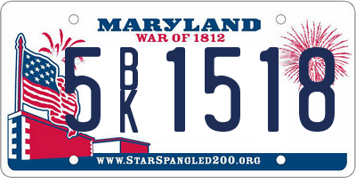 MD license plate 5BK1518