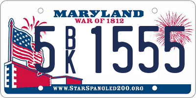 MD license plate 5BK1555