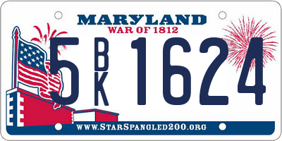MD license plate 5BK1624
