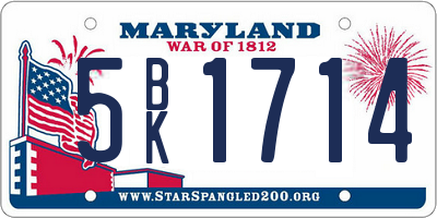 MD license plate 5BK1714