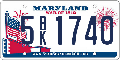 MD license plate 5BK1740