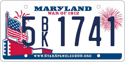 MD license plate 5BK1741