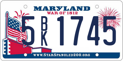 MD license plate 5BK1745