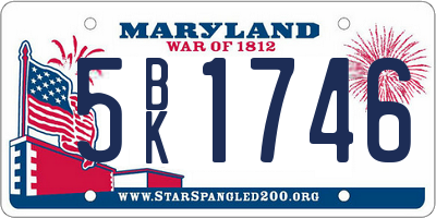 MD license plate 5BK1746