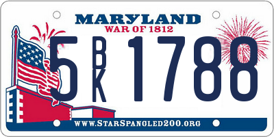 MD license plate 5BK1788