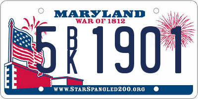 MD license plate 5BK1901