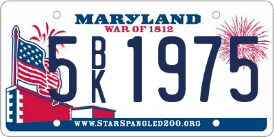 MD license plate 5BK1975