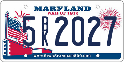 MD license plate 5BK2027